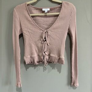 Tie Front Sweater-Shirt from Top Shop